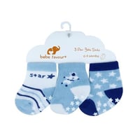 طقم 3 جوارب مواليد – تصميم نجوم وأشكال لطيفة