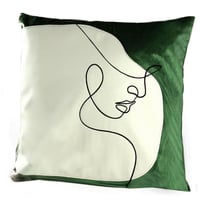 وسادة تزيين بتصميم فني بخط واحد