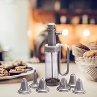 أداة تزيين الكيك بيد واحدة – مع 6 رؤوس قابلة للتبد...