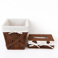 طقم سلال تخزين من الخيزران مع بطانة قماشية – تصميم...