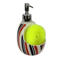 موزع صابون مع حامل إسفنجة مدمج – تصميم مخطط عصري