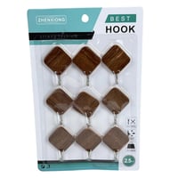 مجموعة علاقات لاصقة خشبية أنيقة (9 قطع) - قوة تحمل...