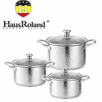 طقم قدور ستانلس ستيل من هوس رولاند مع اغطية – Haus...
