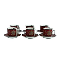 طقم اكواب مزخرفة ـ 6 اكواب مع سيسر