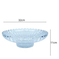 وعاء تقديم زجاج شفاف بتصميم مزخرف أنيق