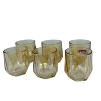 طقم كاسات زجاجية بلون عنبري – 6 قطع