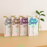 زينة كيك "Happy Birthday" معدنية بألوان متعددة