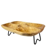 وعاء تقديم ديكور خشبي طبيعي