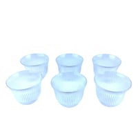 طقم فناجيل قهوة زجاجية مخططة (6 قطع)