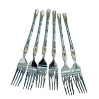 طقم شوك طعام مزخرفة من الستانلس ستيل – 6 قطع