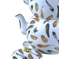 براد شاي تركي بطبعه ريش -ذهبي