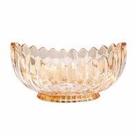 وعاء تقديم زجاج ملون بحافة ذهبية تصميم فاخر