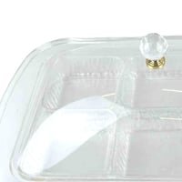 صحن تقديم اكريلك مقسم بغطاء شفاف ومقبض كريستالي