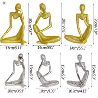 جديد مجردة الشكل شخصية الذهب والفضة تمثال راتنج تم...