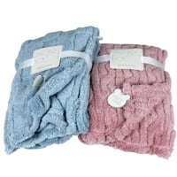 بطانية أطفال ناعمة بلون وردي وأزرق