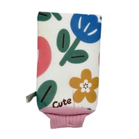 ليفة استحمام قماشية بطبعة زهور