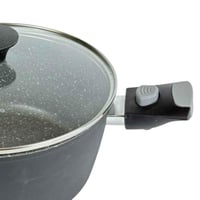 قدر طهي غير لاصق بغطاء زجاجي -توغنـانا -24سم