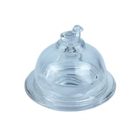 غطاء زجاجي شفاف مع قاعدة للتقديم