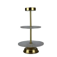 ستاند تقديم كريستال مضيء بطبقتين