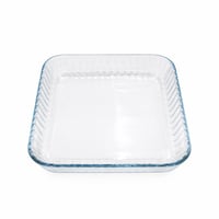 صحن فرن زجاجي مربع مقاوم للحرارة