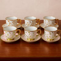 طقم اكواب مزخرفة ـ 6 اكواب مع سيسر