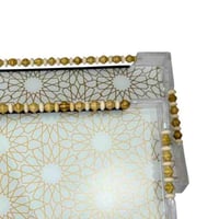 طقم صينيات تقديم مستطيلة بنقشة شرقية