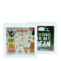 حصالة خشبية بتصميم ديكوري