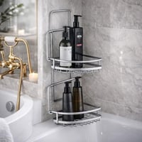 منظم حمام ستيل معلق بطبقتين بتصميم عصري فاخر