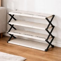 رف احذية قابل للطي متعدد الطبقات بتصميم عصري للمدخ...