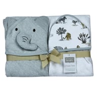 طقم مناشف أطفال بغطاء للرأس – تصميم حيوانات