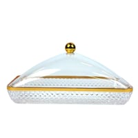 صينية فاخرة بغطاء أكريليك – حواف ذهبية