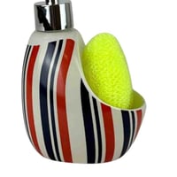 موزع صابون مع حامل إسفنجة مدمج – تصميم مخطط عصري