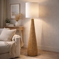 ابجورة ارضية بقاعدة خوص طبيعية وتصميم عصري