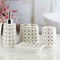 طقم إكسسوارات حمام فاخر من 4 قطع