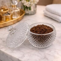 علبة كريستال دائرية فاخرة بغطاء مزخرف لحفظ البخور...