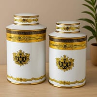 طقم علب إمبراطورية فاخرة - نقشة التاج الملكي