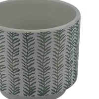 أصيص سيراميك مزخرف بنقشة أوراق