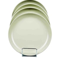 طقم سفرة سيراميك بيج وأبيض - 16 قطعة