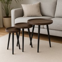 طقم طاولات جانبية خشب-3 قطع