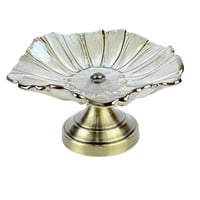 أطباق تقديم زجاجية بقاعدة معدنية