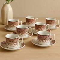 طقم اكواب مزخرفة ـ 6 اكواب مع سيسر