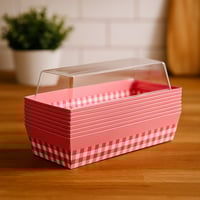 علب تقديم كيك وكب كيك مع أغطية – 10 قطع