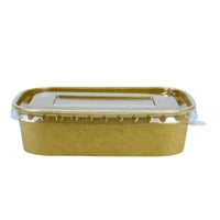 علبة طعام كرافت بغطاء بلاستيكي شفاف