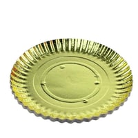 صحن تقديم دائري ذهبي للاستخدام مرة واحدة 5 قطع