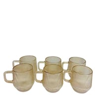 طقم عصير زجاجي فاخر بلون كهرماني