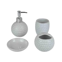 طقم إكسسوارات حمام سيراميكية - أسود فاخر