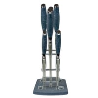 طقم سكاكين مطبخ فاخر مع حامل شفاف – 5 قطع