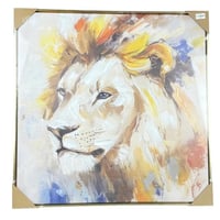 لوحة فنية أسد بتصميم تجريدي