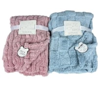 بطانية أطفال ناعمة بلون وردي وأزرق