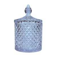 سكرية زجاجية فاخرة بنقشة ماسية